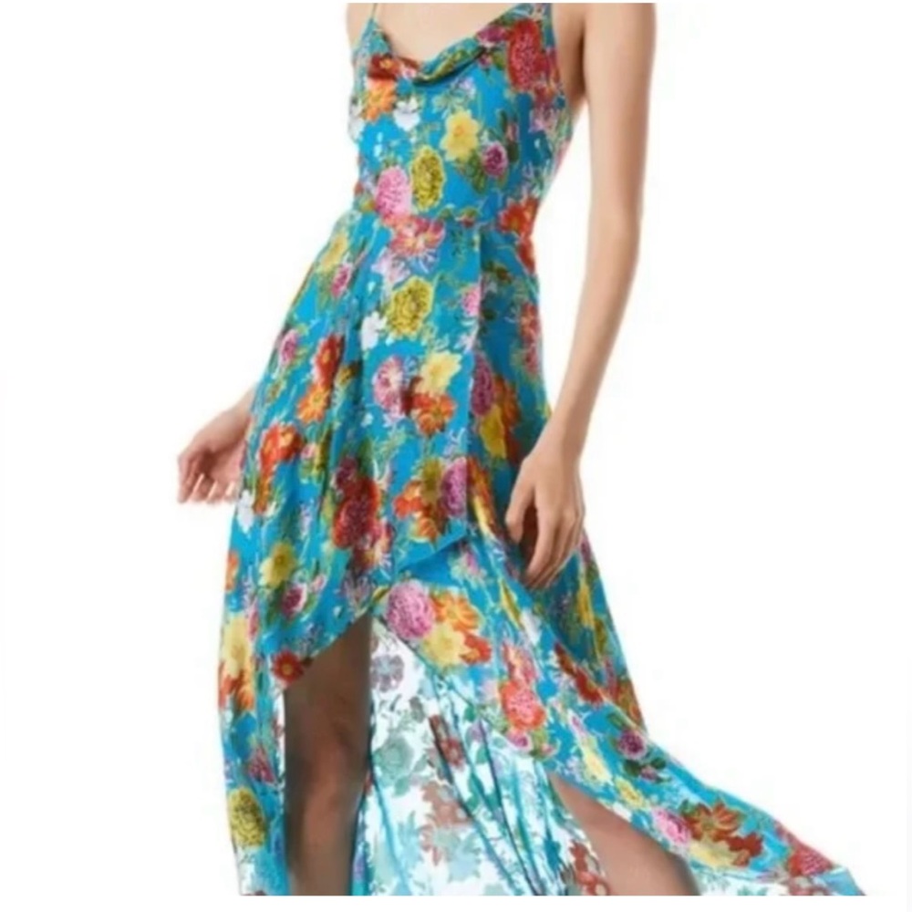 Alice and Olivia Spaghetti Strap High-Low Floral Dress Size 12 NEW